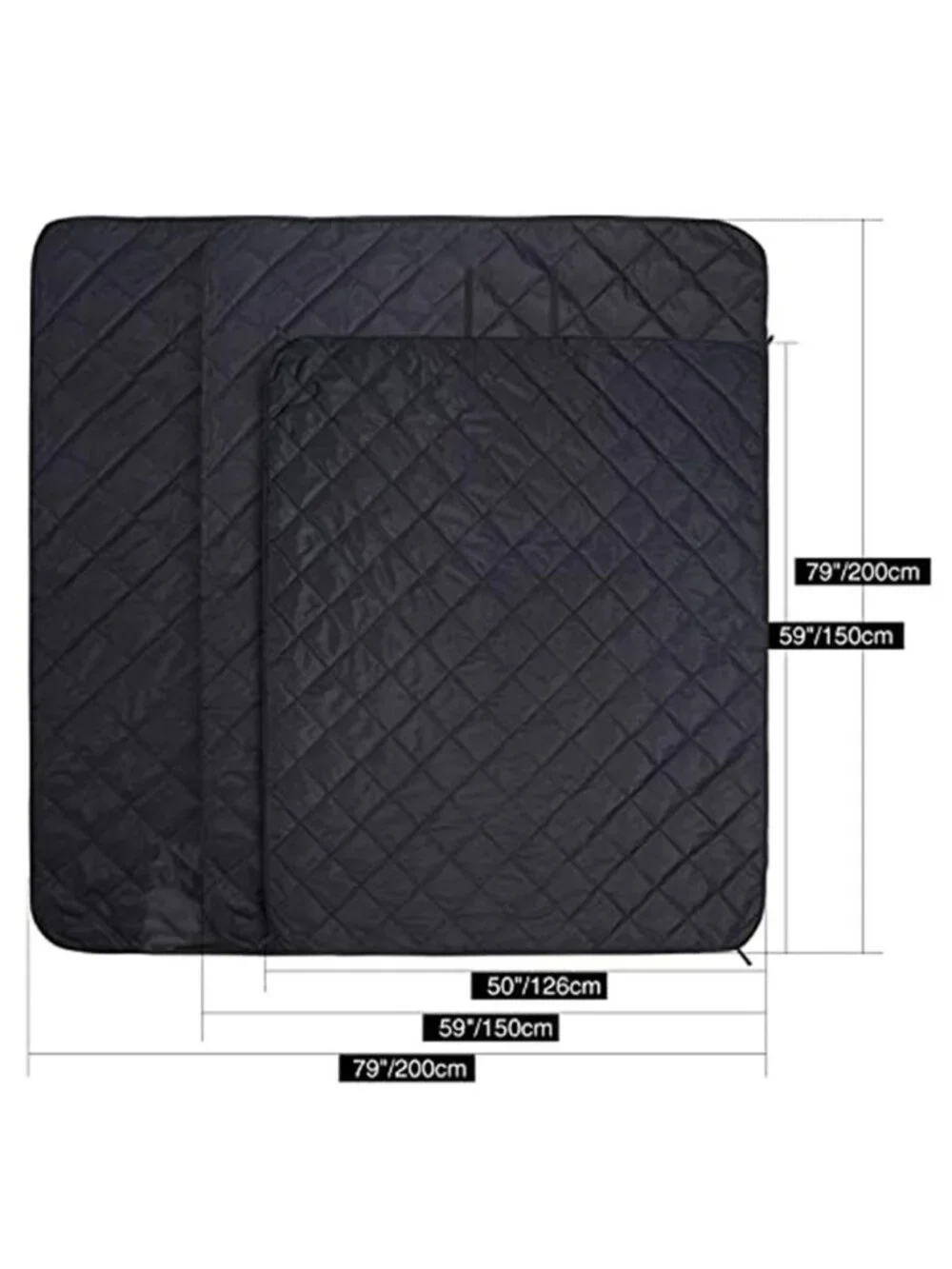 Water Resistant Outdoor Camping Blanket Sherpa Fleece Stadium Picnic 79x59 Black